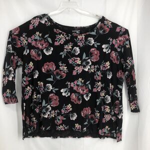 Terra & Sky Women's Plus Size 4x Floral Tee with Long Sleeves